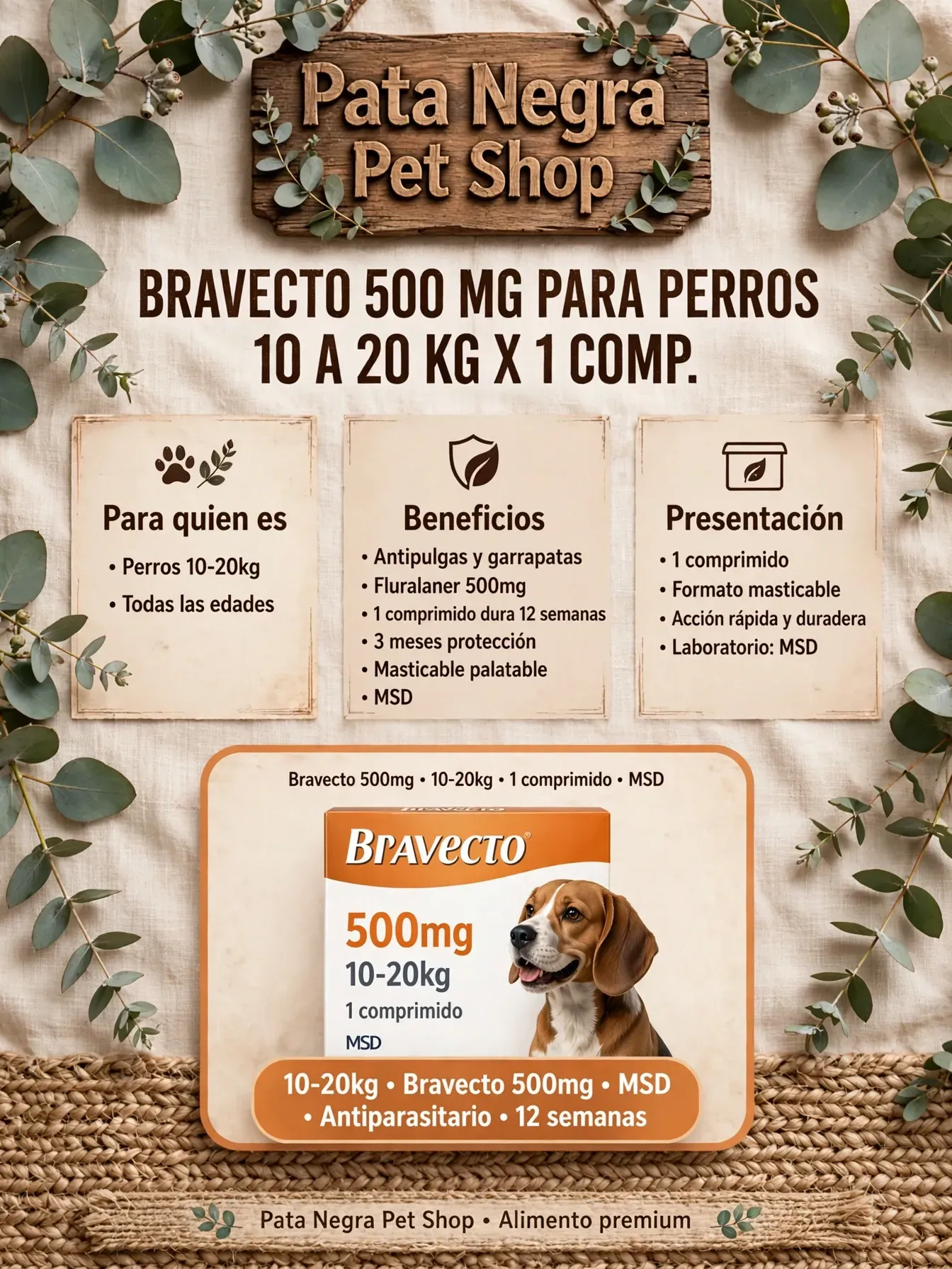 Pipeta BRAVECTO 10 a 20 kg