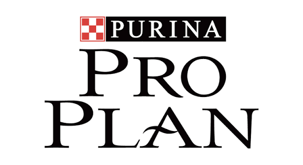 Logotipo de Purina Pro Plan en negro y rojo sobre fondo blanco.