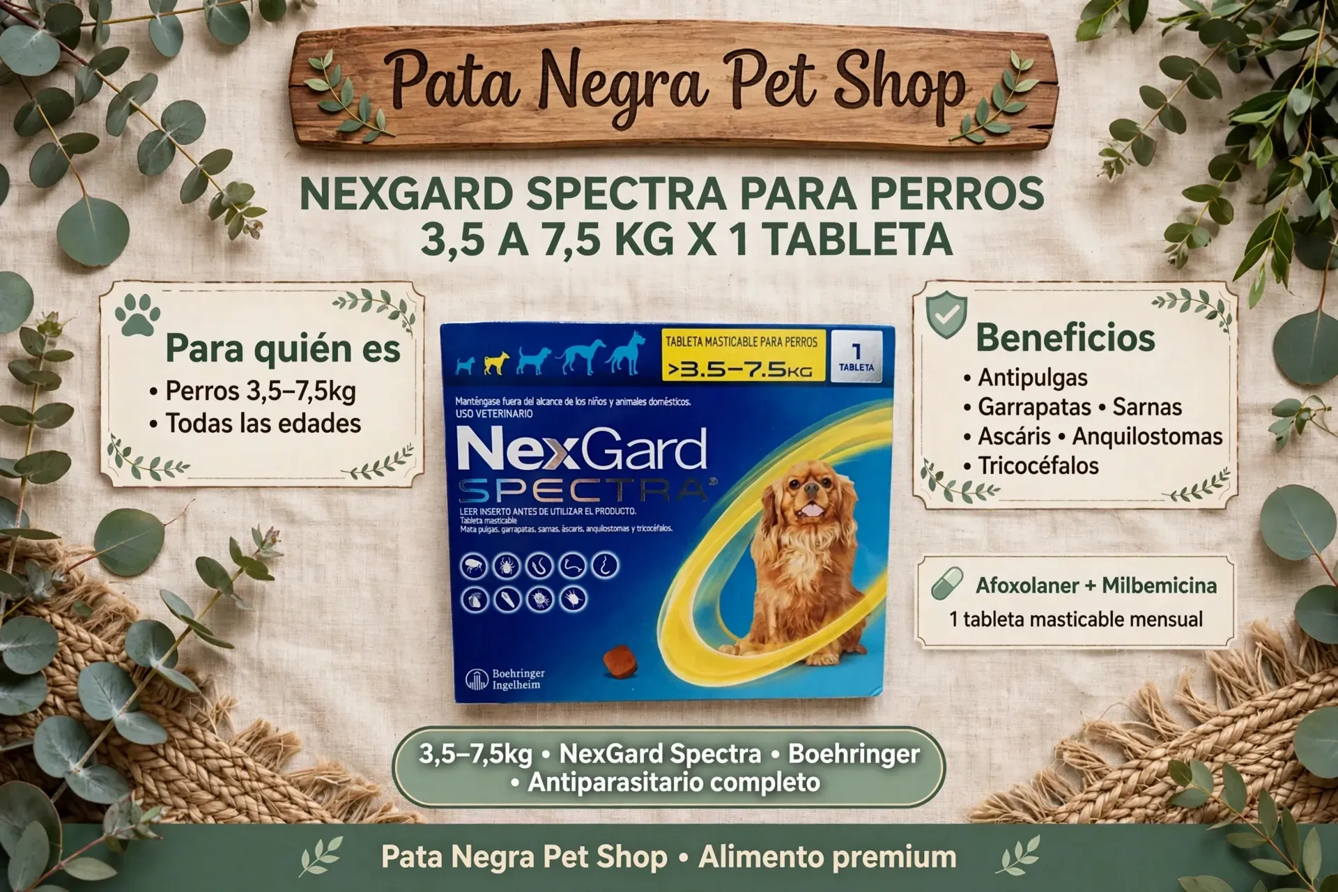 Pipeta NEXGARD SPECTRA de 3 a 7,5 kg