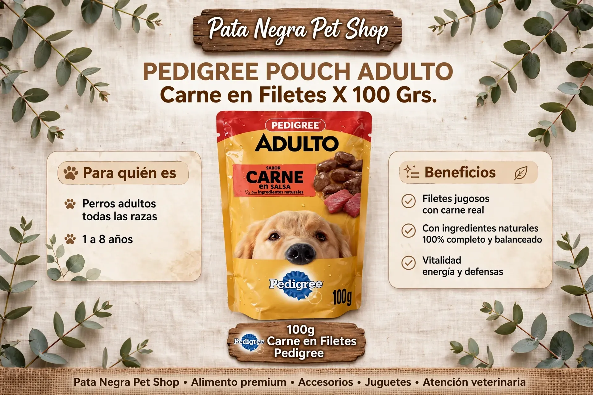Pouch Adulto Pedrigree - Carne