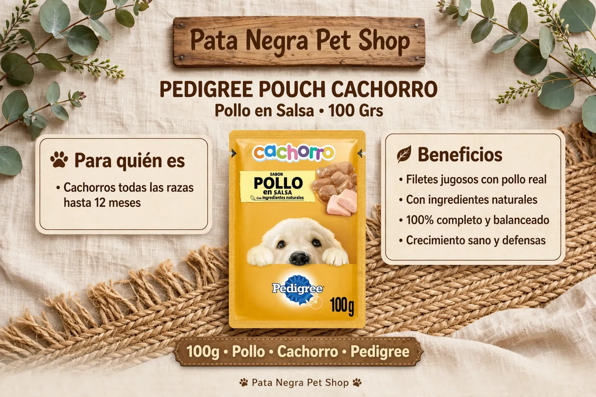 Pouch Cachorro Pedrigree - Pollo