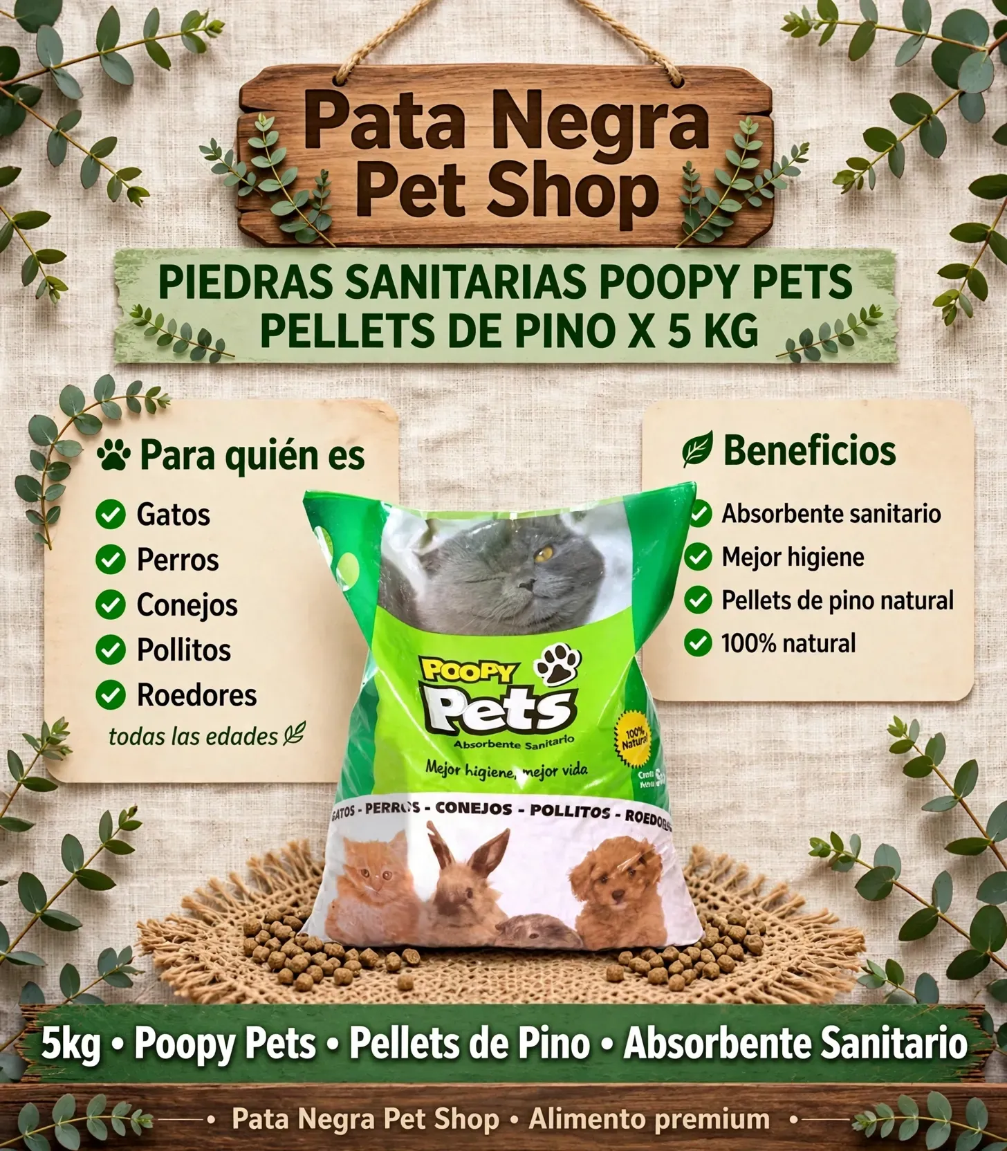 POPPY PETS (pellets Madera) 5 kg