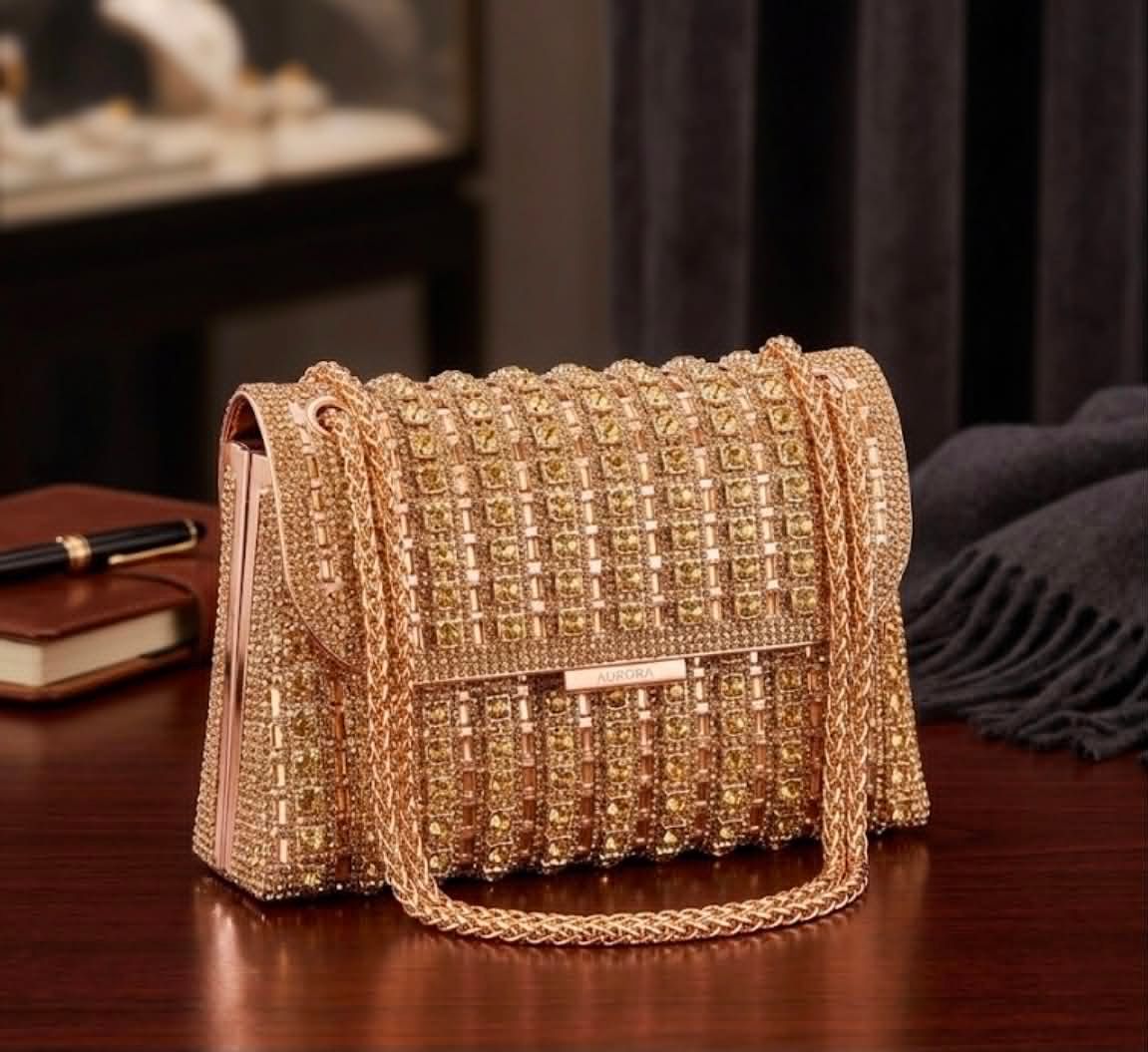 The Gala Glamour Clutch Gold