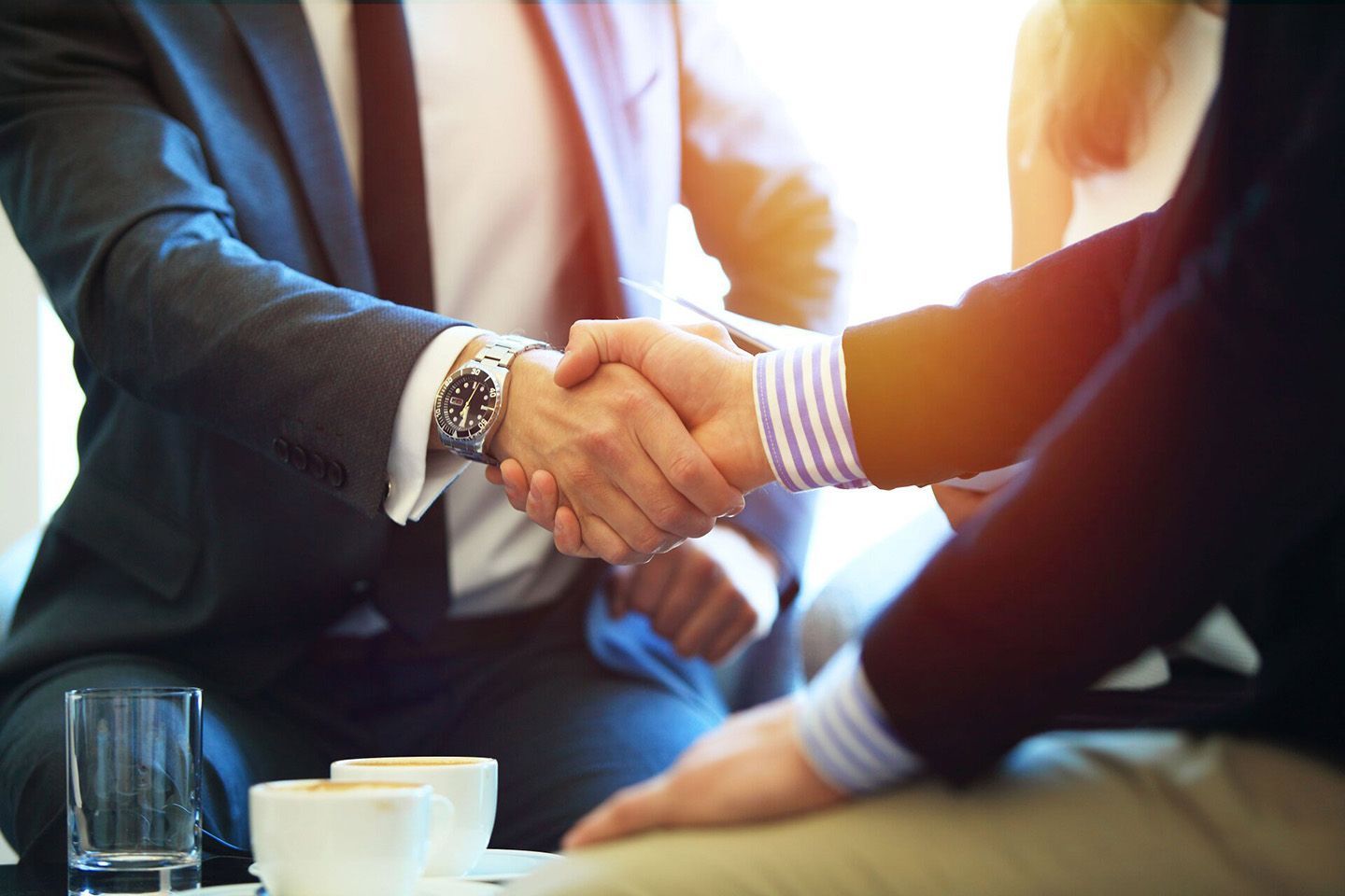 Conveyancer And Client Shaking Hands After A Successful Property Exchange