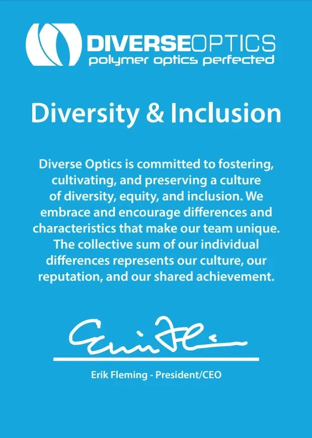 Diverse optics is committed to fostering cultivating and preserving a culture of diversity equity and inclusion