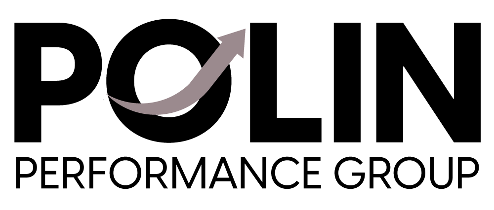 POLIN Performance Group logo in black and gray text with a stylized circle and diagonal accent