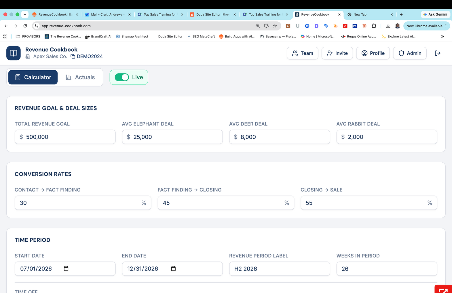 Dashboard interface with tabs, summary cards, and form fields on a white web page
