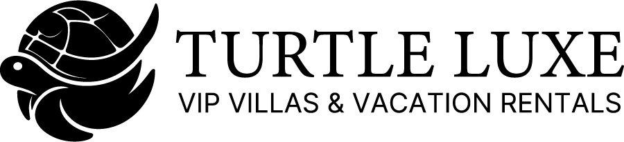 Turtle Luxe logo with black turtle icon and “VIP Villas & Vacation Rentals” text