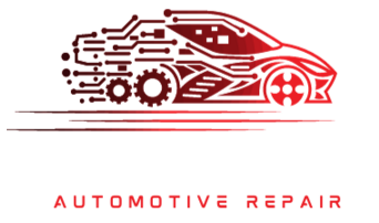 a logo for automotive repair with a car and gears