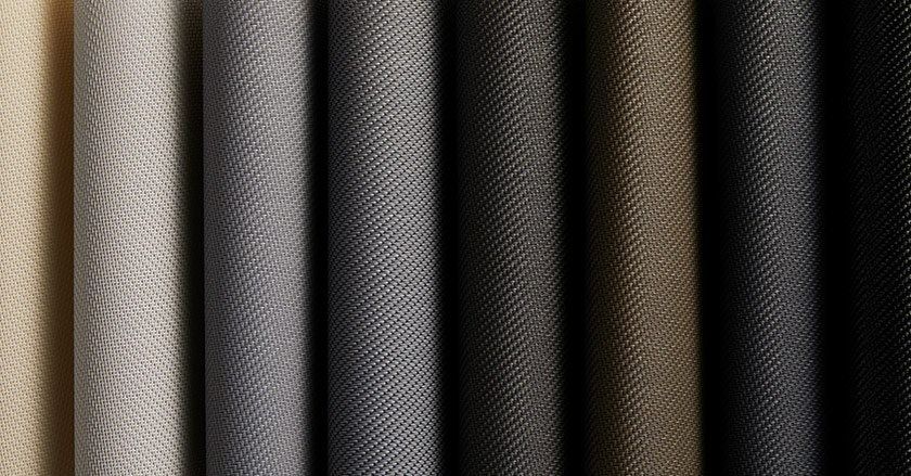 A Close Up of a Row of Different Colored Fabrics — Simply Smarter Blinds in Corlette, NSW