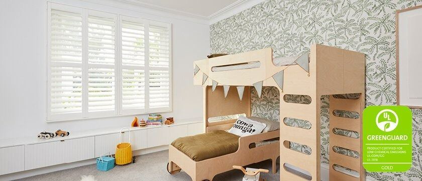 A Child's Bedroom With a Bunk Bed and a Window — Simply Smarter Blinds in Soldiers Point, NSW