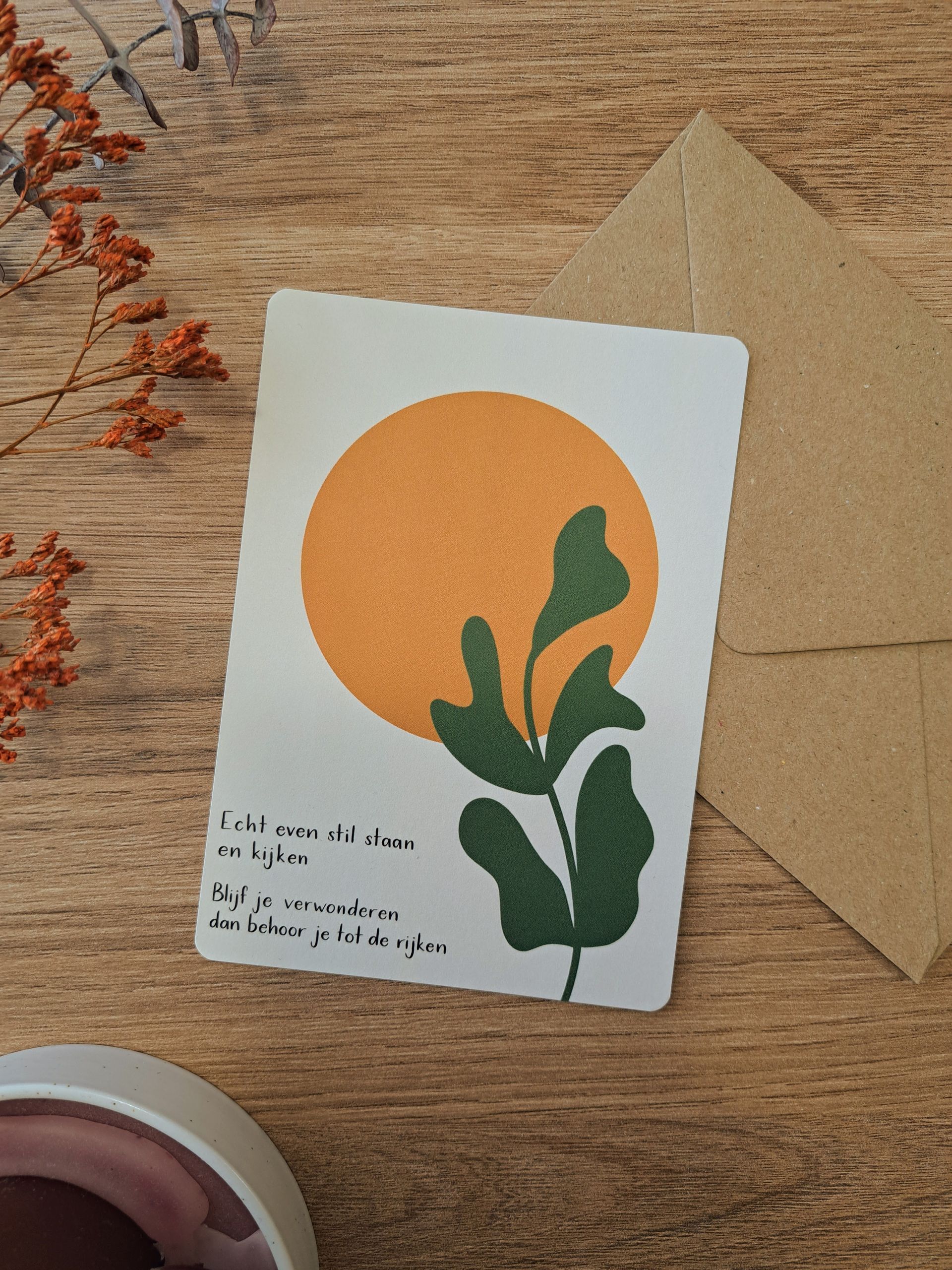 Kaart 'verwonderen' (Pure Paper Studio x Femke Franken)