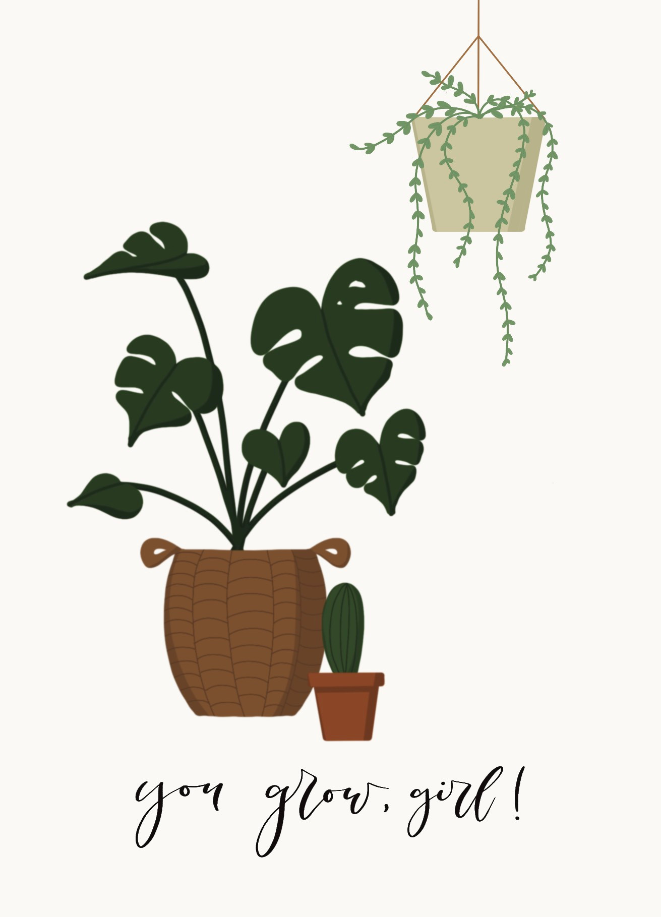 wenskaart 'you grow, girl'
