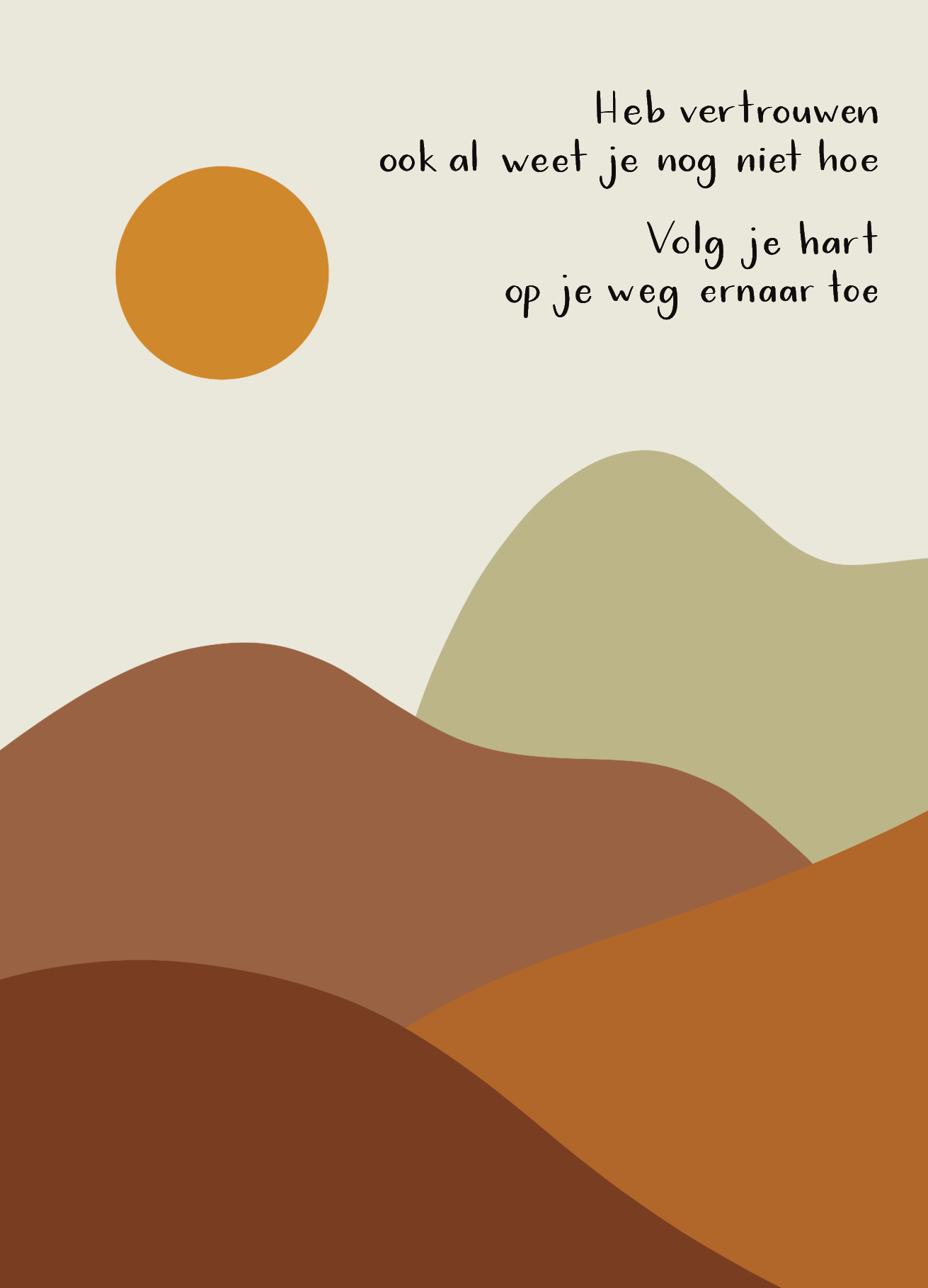 Kaart 'vertrouwen' (Pure Paper Studio x Femke Franken)