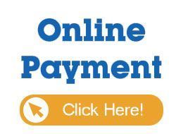 Online Payment button with “Click Here!” on yellow background