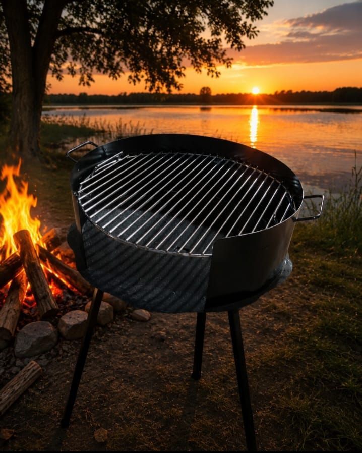 Parrilla balcón con patas desmontables