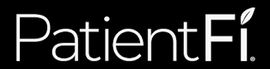 PatientFi logo in white text on a black background