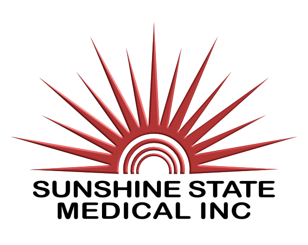 Sunburst logo above “Sunshine State Medical Inc” in red and black