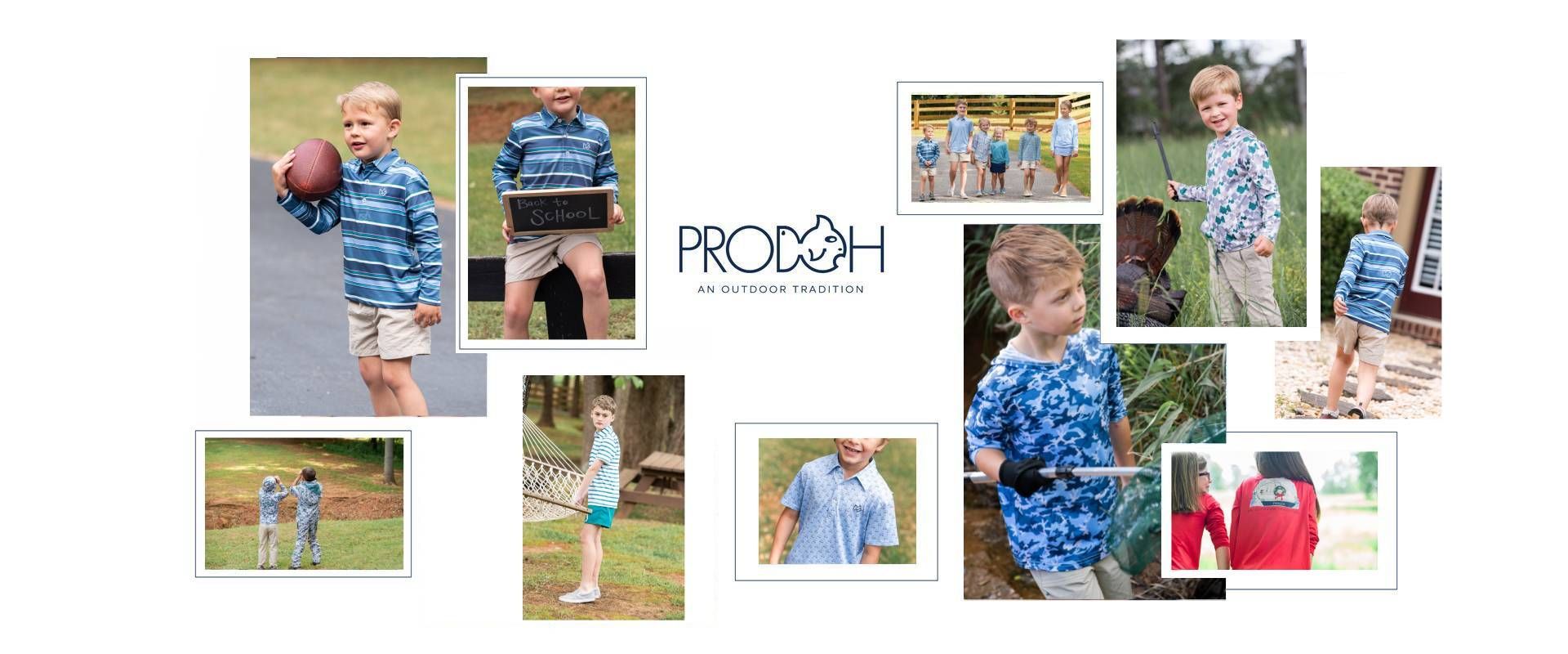 A collage of pictures of a young boy holding a football.