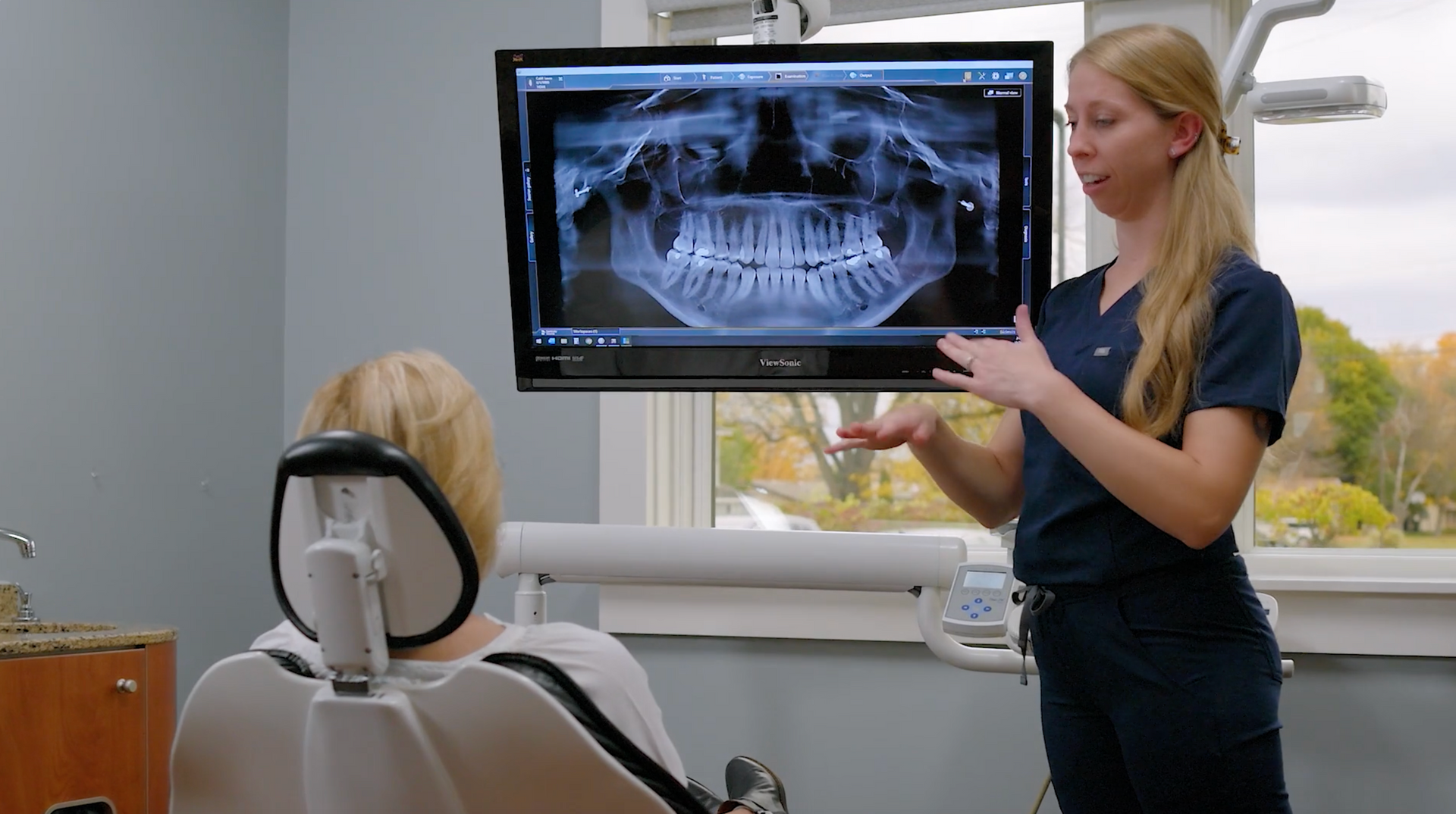 Laura is performing a dental evaluation for a patient at McMahon Dental.