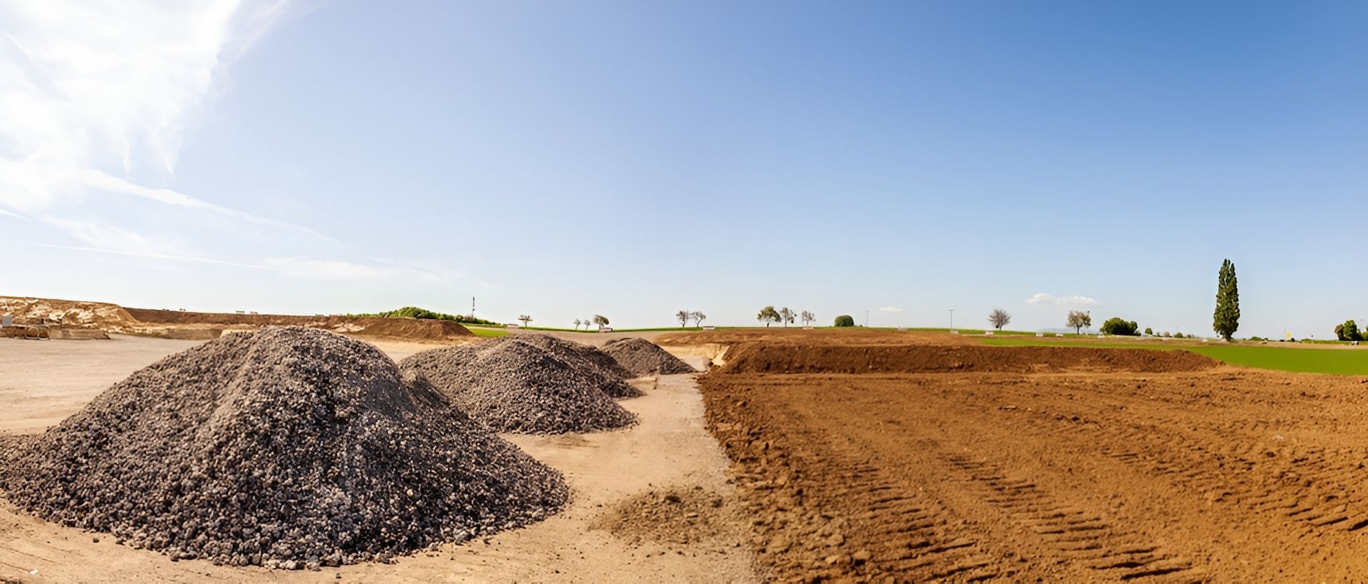 A Pile of Gravel is Sitting Next to a Pile of Dirt in a Field — Simon Dickson Excavations in Mittagong, NSW