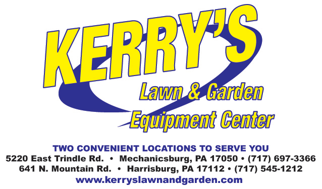A logo for kerry 's lawn and garden equipment center