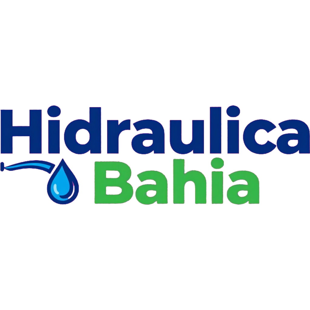 Logotipo de Hidraulica Bahia en azul y verde, con una gota de agua en el centro