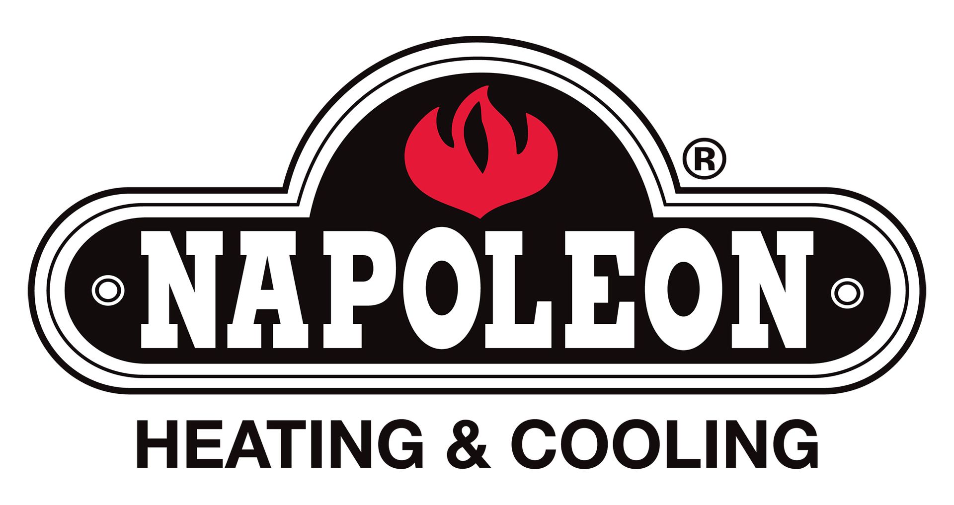 Napoleon heating and cooling logo on a white background