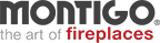 The logo for montigo the art of fireplaces