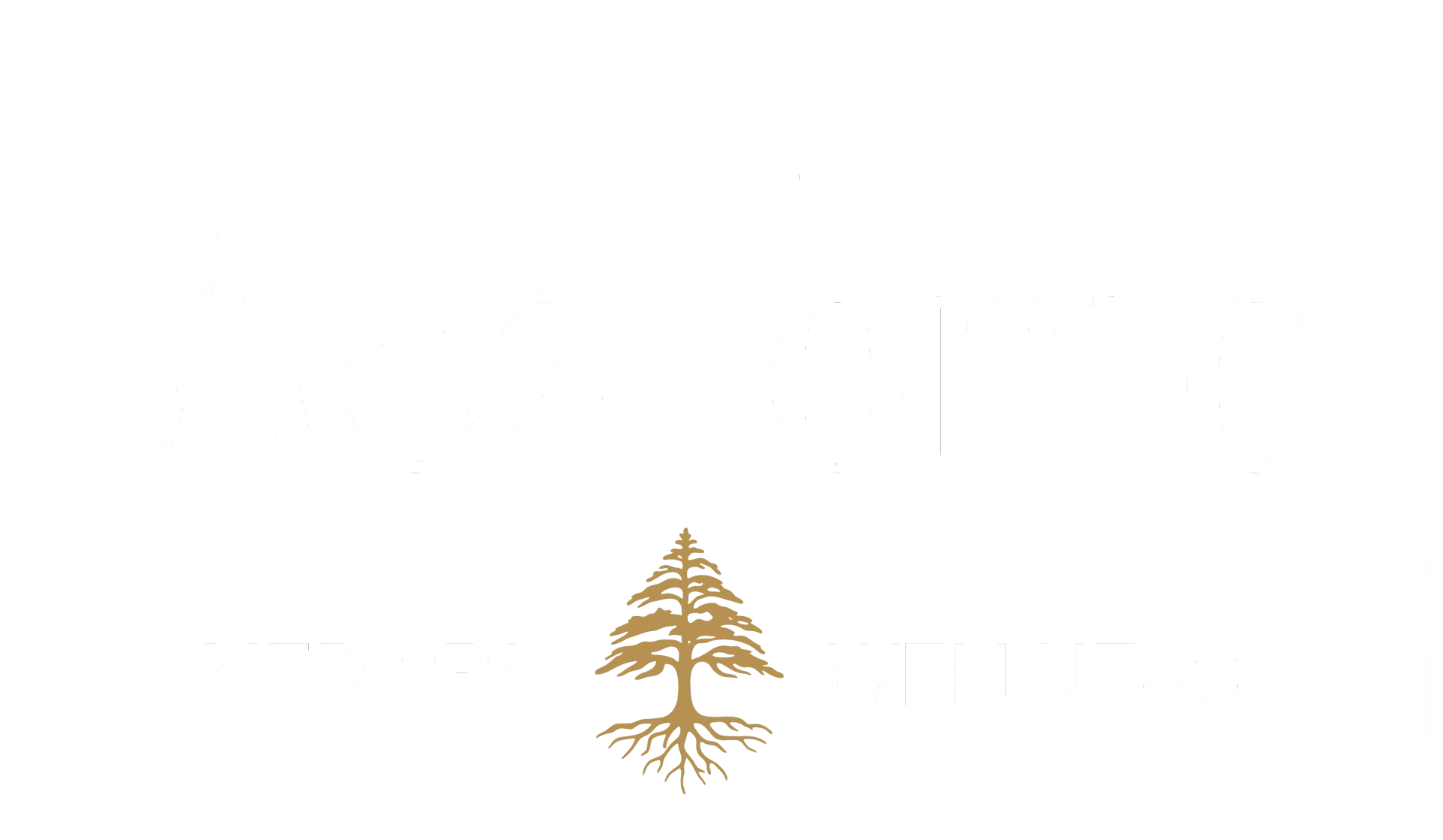 Gold tree emblem centered on a white background