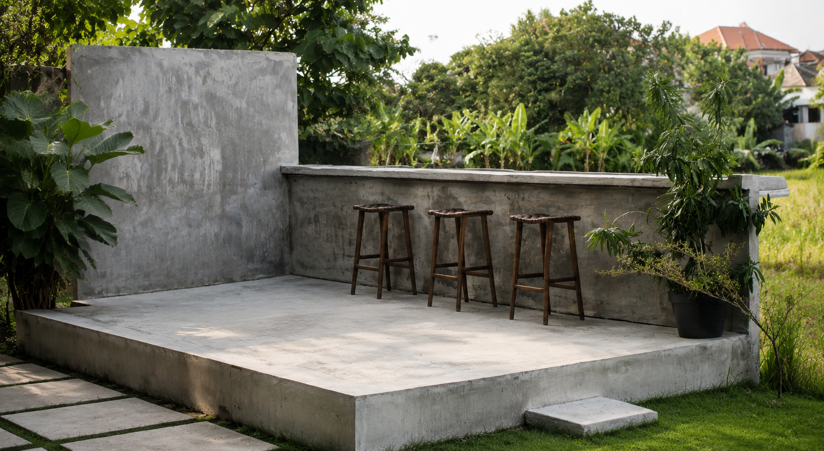 Concrete Patio design based on client's preference