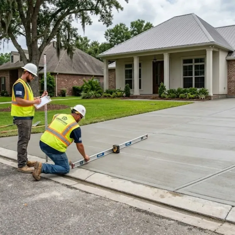 Lafayette LA accessible sloped driveway construction
