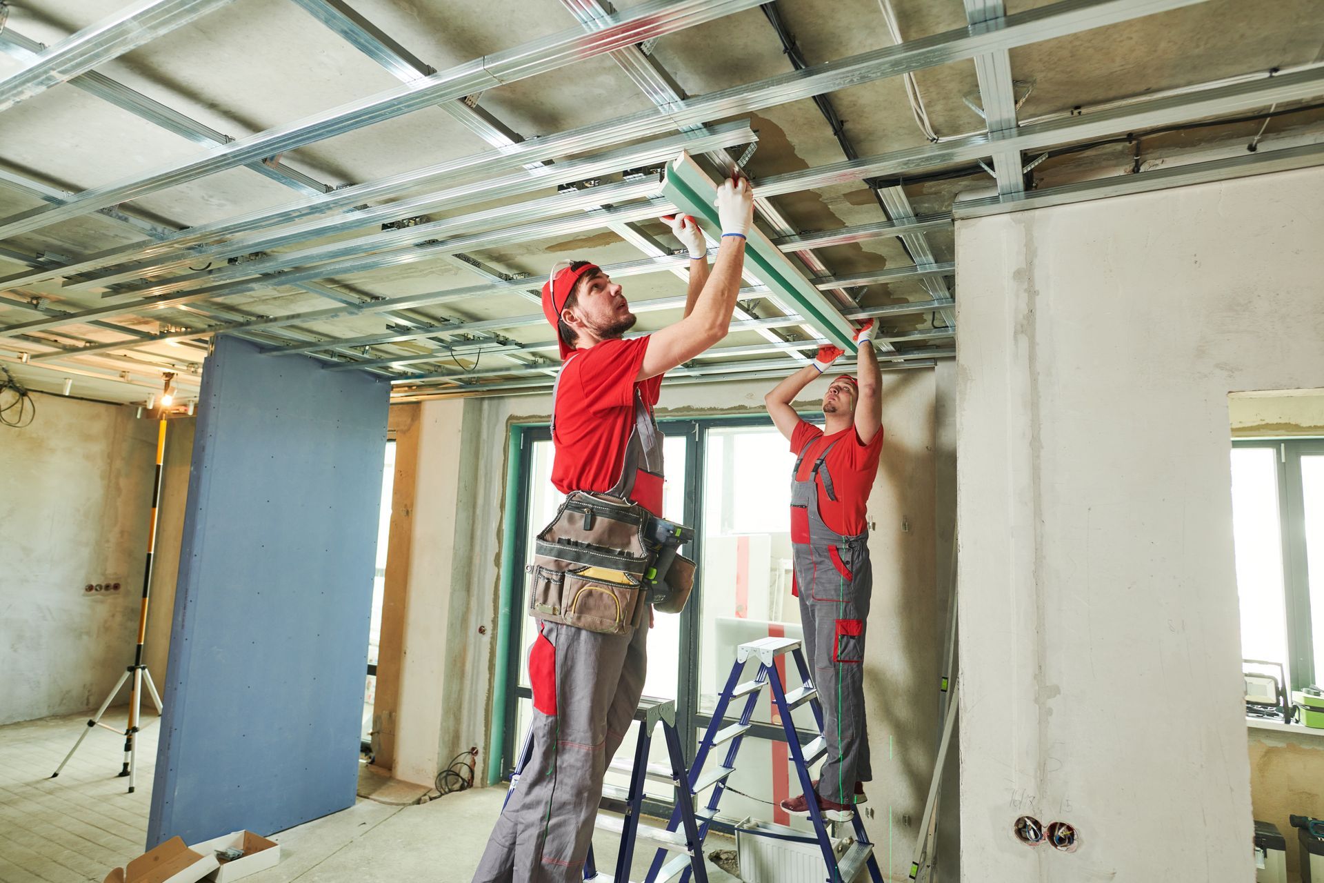 Man Installing Drywall