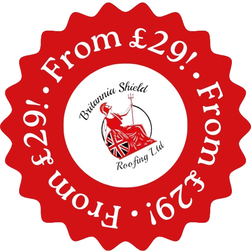 Red badge with