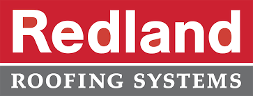 Redland Roofing Systems logo with white text on red and grey backgrounds.