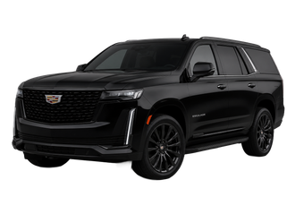 Black Cadillac Escalade SUV with chrome accents.
