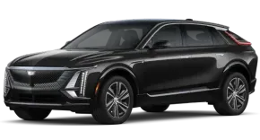 Black Cadillac Lyriq electric SUV.
