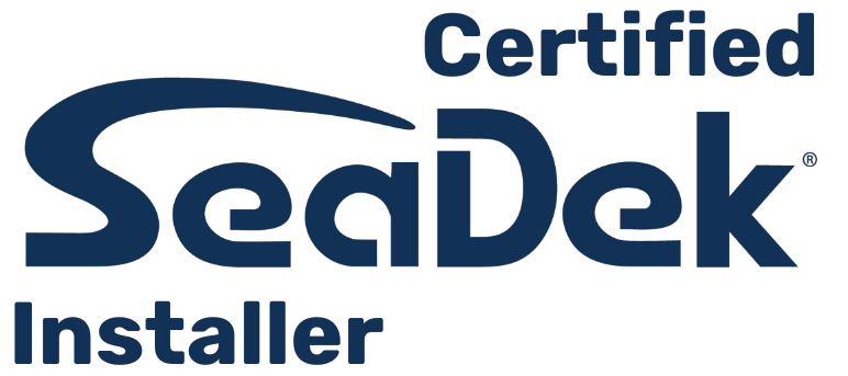 A certified seadek installer logo on a white background.