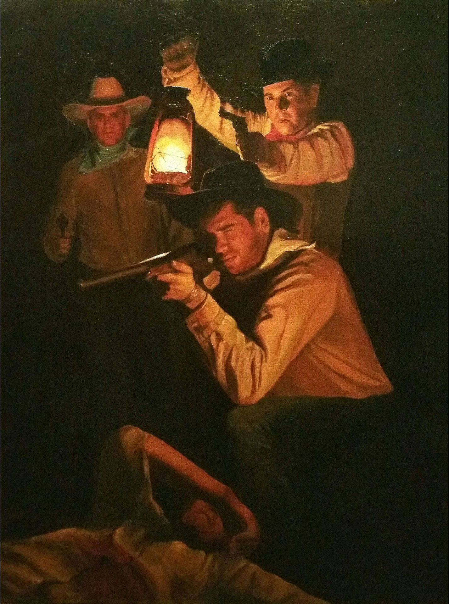 Group of Cowboys in the night