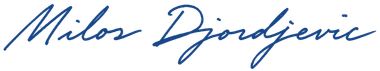 Blue cursive signature reading “Milos Djorjevic” on a white background