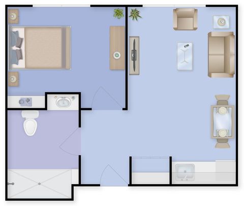 Assisted Living Millville New Jersey One Bedroom - One Bathroom Apartment for Seniors
