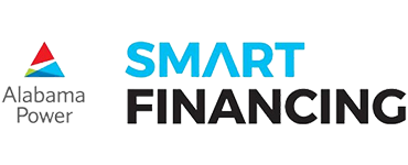 Alabama Power Smart Financing logo with red-blue icon and bold blue and black text