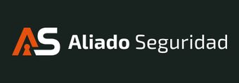 Logo de Aliado Seguridad con “AS” en naranja y blanco sobre fondo oscuro.