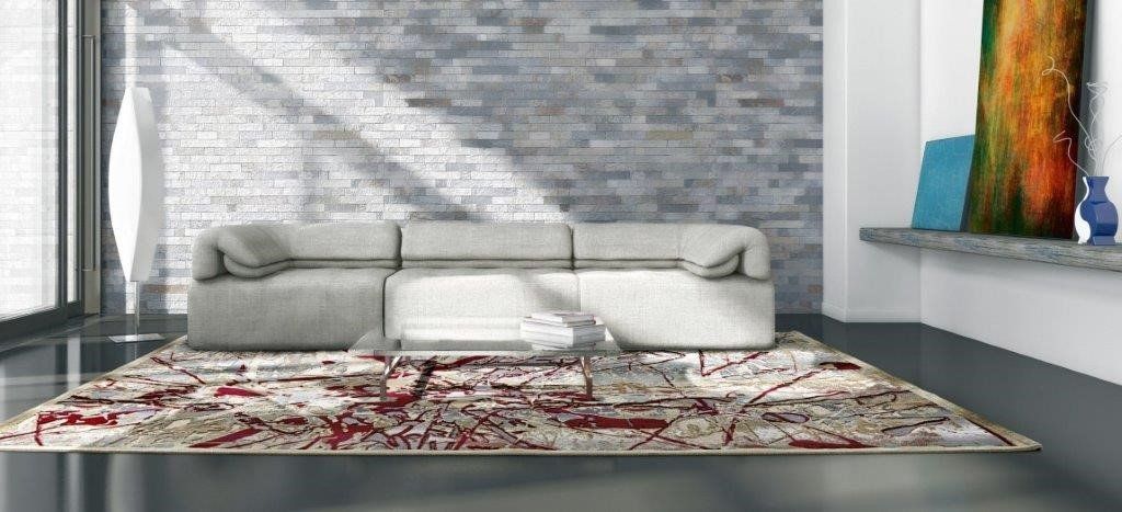 tappeto moderno rosso
