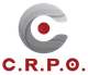 CRPO logo with gray stylized C surrounding a red dot and red “C.R.P.O.” text below