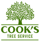 Green tree logo with the text "COOK'S TREE SERVICE" below.