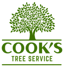 Green tree logo with the text "COOK'S TREE SERVICE" below.