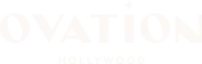the word ovation is written in white on a white background