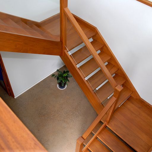 Wooden Modern Stair — Bungalow, QLD — Johnston Joinery