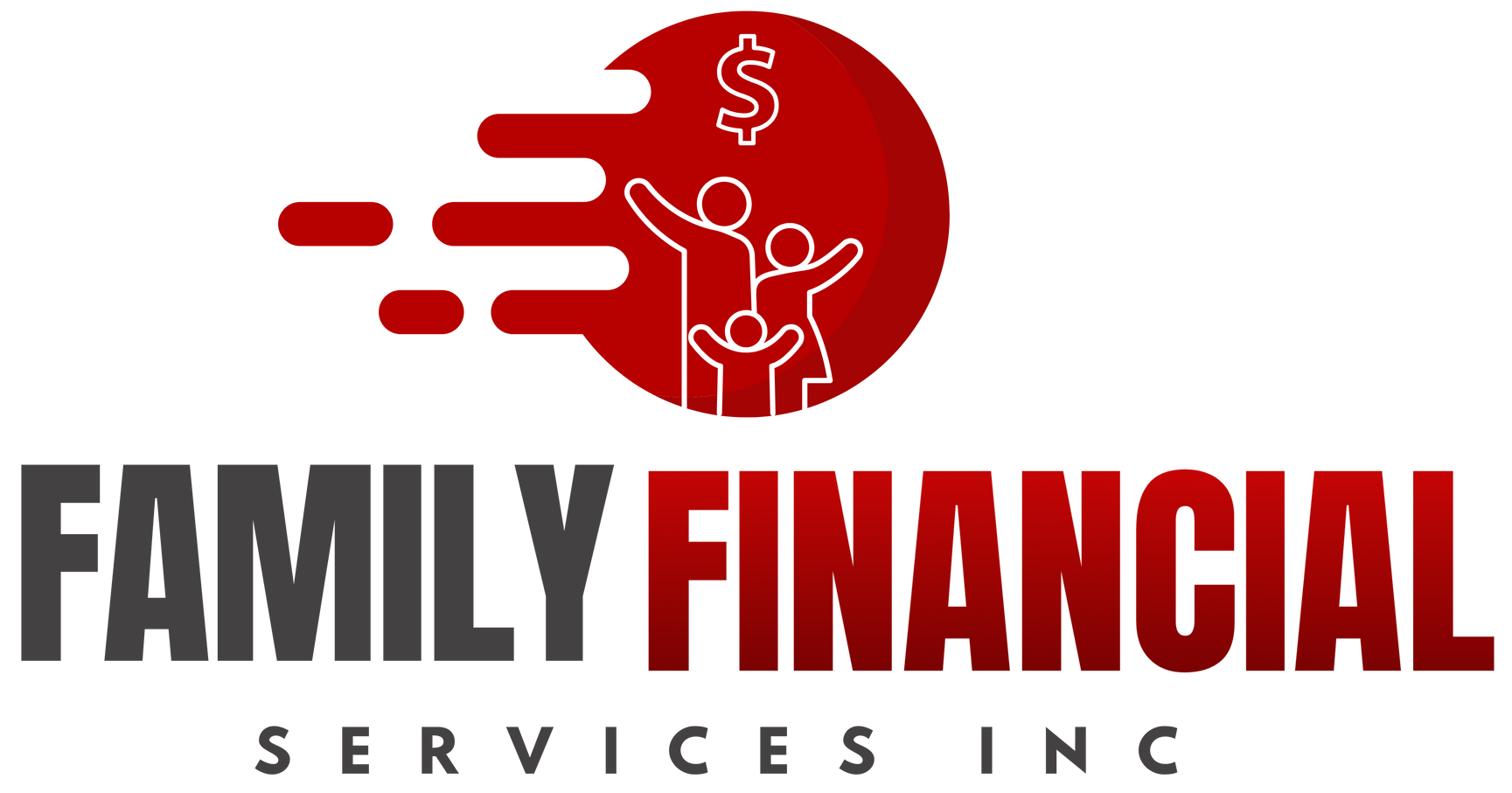 The logo for family financial services inc shows a man and a child holding a dollar sign.